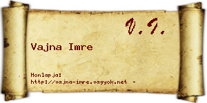 Vajna Imre névjegykártya