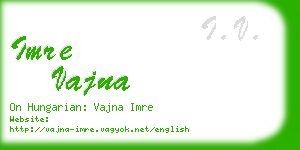 imre vajna business card